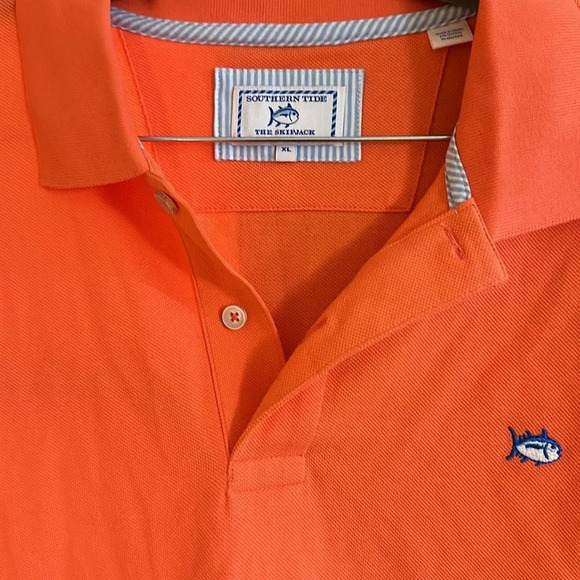 Southern Tide Short Sleeve Orange Polo Shirt Size XL - Picture 7 of 8